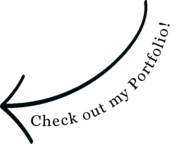 An arrow directs you to check out the portfolio page!