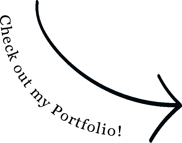 An arrow directs you to check out the portfolio page!