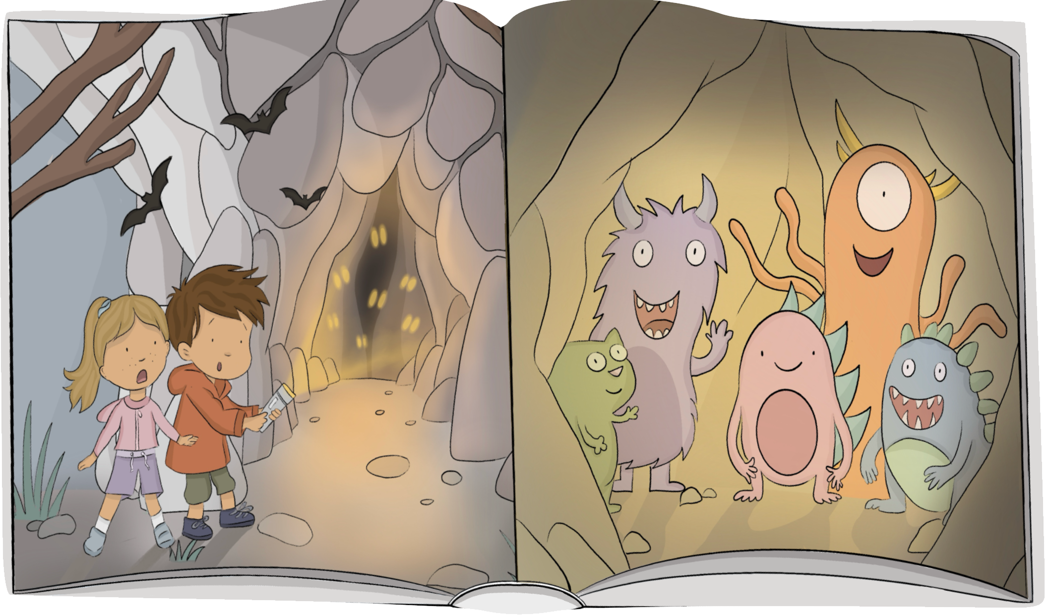 Image of an open book, gently rocking back and forth